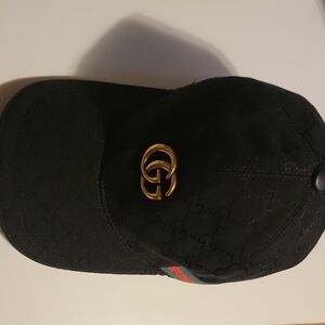 Gucci Black Hat with Gold Emblem